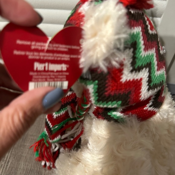Pier 1 Imports "Sammy " 13" Plush Stuffed Teddy Bear Winter Hat Scarf Cuddle Toy - Picture 6 of 7